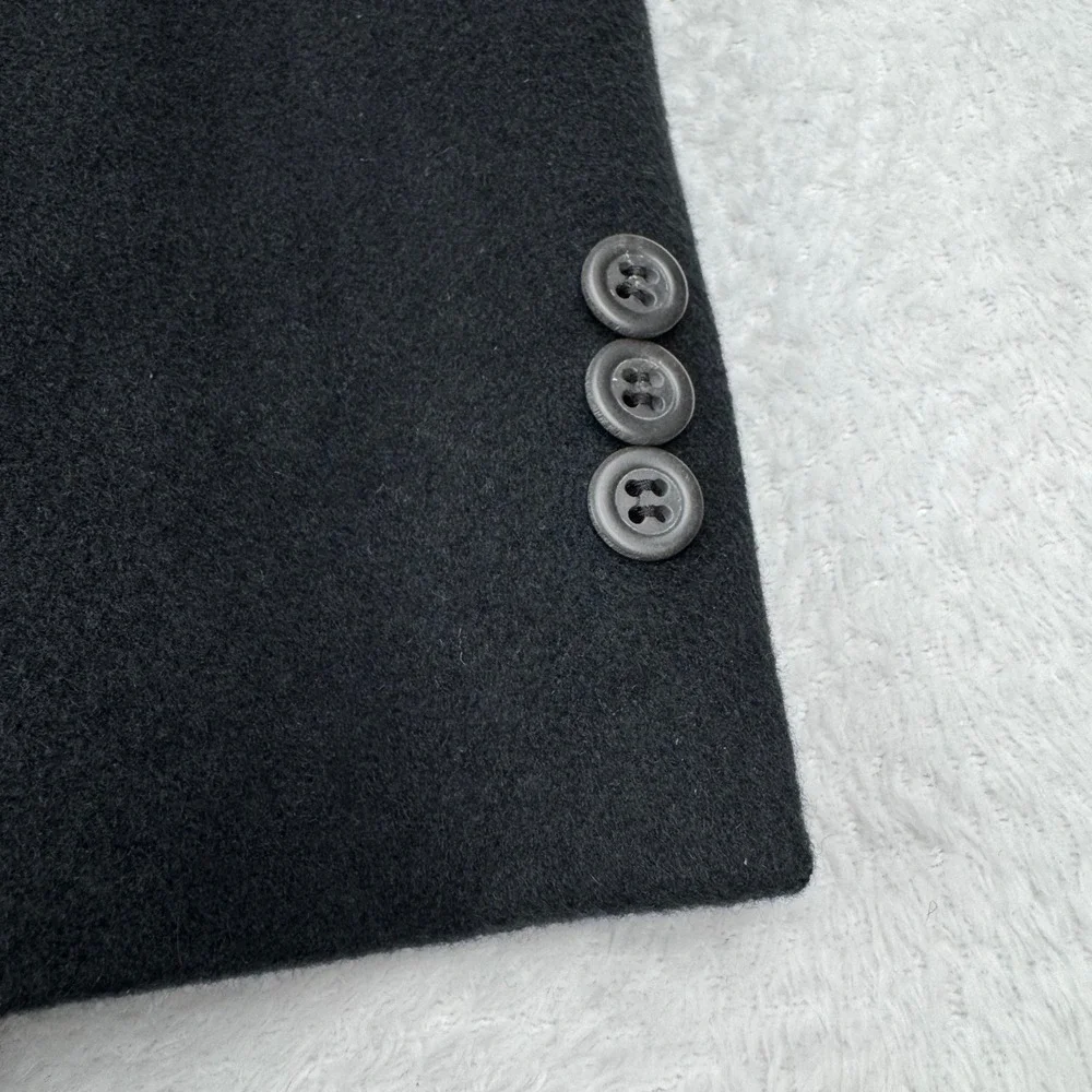 100% Cashmere Sterling & Hunt Blazer Mens 40R Black 2 Button Sport Coat Vintage